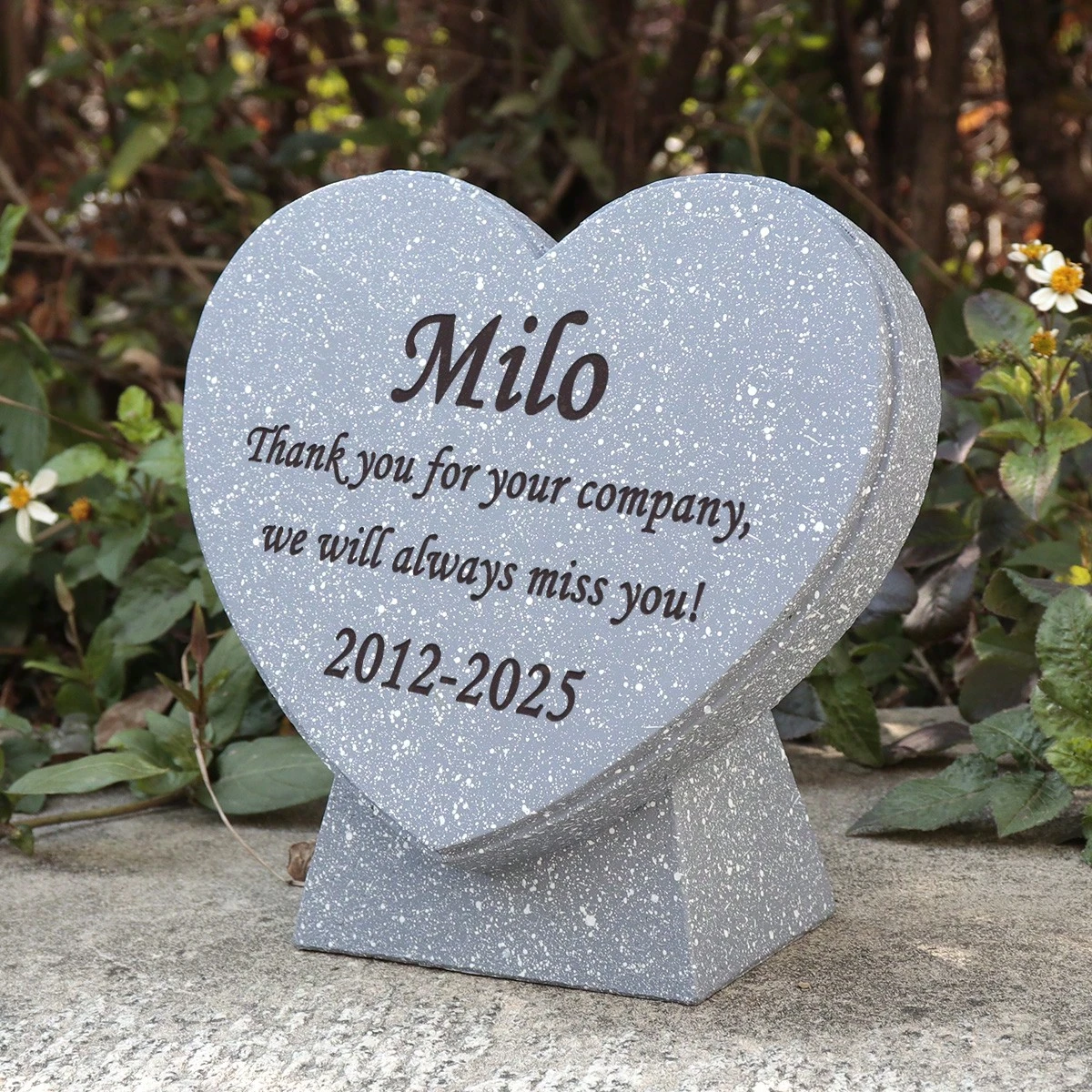 Plaque Commémorative En Forme De Cœur Avec Piquet - Fer, 30x21 Cm - Décoration Jardin/Cimetière - 10