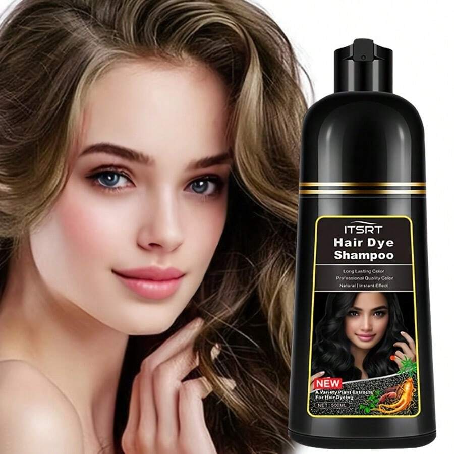 [Free Shipping]ITSRT New Hair Dye Shampoo, 3 In 1 Herbal Ingredients 100% Coverage Of White Hair, Long Lasting Coverage, Hair Care, Hair Dye, Dyeing, Suitable For Men And Women, 500ml Send 4 Sets, Hair Care Plant Halloween Mother's Day And Christmas New Year Gifts The Perfect Holiday Gift