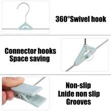 10/20pcs Rotating Pants/Skirt Hanger Clips, Connectable Clothing Hangers With Swivel Hooks - Multicolor - View 5