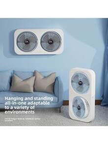 Portable USB Rechargeable Dual-Head Wall-Mounted Fan, Hanging Fan, Desktop Fan - Quiet Operation, 3-Speed Adjustable Lightweight Fan With Large Capacity Lithium Battery, Portable Fan, Electric Fan, Handheld Fan, Small Fan, Mini Fan, Cooling Gift For Friends,Spring Summer Picks,Brides Maid Gifts,Room,Bedroom Decor,Beach,Travel,For Men,For Women,Vacation - Multicolor - View 7