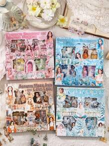 100 pièces Autocollants vintage à thème animal de compagnie pour scrapbooking, autocollants imperméables, fournitures scolaires, rentrée scolaire