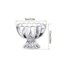 1pc/2pcs Ice Cream Tall Glass, Lotus Shaped Ice Cream Cup, Dessert Bowl, Milkshake Cup, Milk Tea Cup, Ice Cream Single Ball Cup, Reusable, Suitable For Summer Family Dessert Cup, Unique Gift For Family And Friends