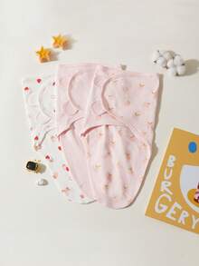 3pcs Baby Cute & Soft Anti-Startle Swaddle Blankets - Multicolor - View 1