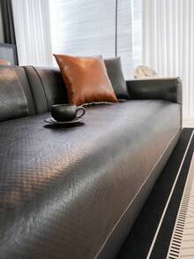 1pc Modern Artificial Leather Sofa Cover, Waterproof Anti-Slip Sofa Slipcover, All Season Use, Suitable For Living Room Office Home Decor, Fit For Armchair, Loveseat, 3-Seater, 4-Seater And Sectional Sofa Room Decor Aesthetic Room Decor Living Room Decor Couch Cover Sofa Covers - Multicolor - View 5