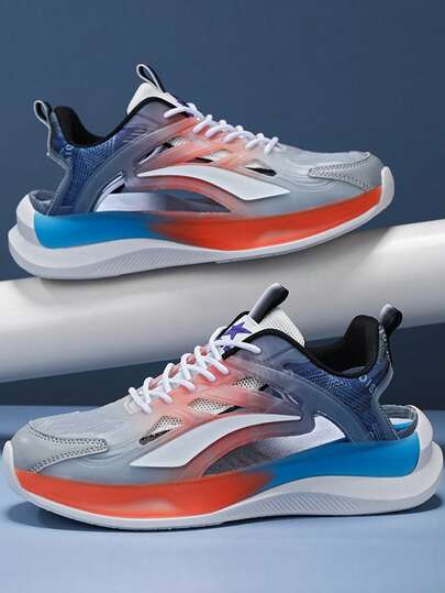 Men's Summer Breathable Hollow Wavy Sports Sandals, Athletic Running Shoes