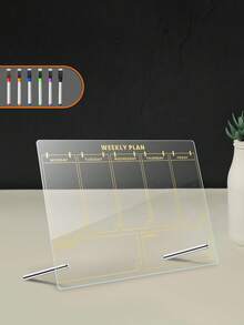 1 Set Dry Erase Desk Planner Board, Weekly/Monthly Whiteboard Memo Note Board, Acrylic Reusable Office Desk Writing Pad With 6 Whiteboard Markers