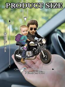 1 件定制照片安全驾驶爸爸汽车装饰，为爸爸定制的亚克力悬挂装饰，有趣的汽车后视镜配件，为丈夫定制的独特礼物，为父亲节、生日、周年纪念或毕业礼物定制的爸爸纪念品 - 車用鑰匙扣 - 查看 2