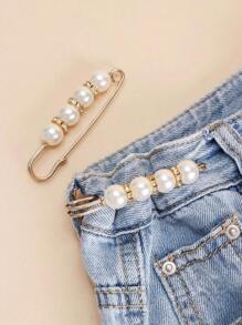 2 Pezzi Cintura di Vita Elegante da Donna con Fibbia Decorata da Finti Perle, Adatta per Uso Quotidiano