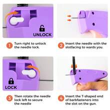 1 Set Micro Label Gun, Upgraded Fine Needle Gun, Cardless Mini Needle Gun, Quick Cloth Repair Sewing Tool Kit, Includes 5 Needles, 500 Black & 500 White 5mm Mini Fasteners - Multicolor - View 10