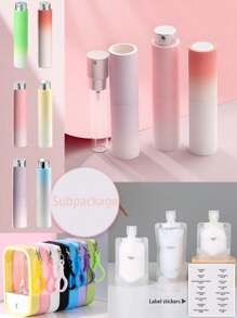 ​Travel Sub Packaging Bags Sub Packaging Bottles, Cosmetics Lotion Bath Gel Shampoo Sample Portable Small Facial Cleanser Disposable Sub Packaging Bottles, Card Type Alcohol Spray Disinfection Bottle, Ins Style Makeup Water Travel Portable Card Spray Bottle Back To School