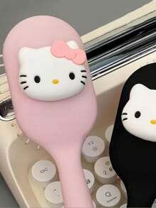 Sanrio 1 Pc/2 Pcs Women Hello Kitty Cartoon Portable Hair Brush, Portable Paddle Hair Brush, Cute Cartoon Decor Hair Massage Comb, Suitable For Gentle Scalp Massage And Combing Normal Hair, Soft Cushion Brush, ABS Plastic Handle, Portable, Beauty And Personal Care Hair Styling Tools, Women Valentine's Day/Birthday Gift, Comb Color Randomly Distributed, Adjustable Curved Bristles