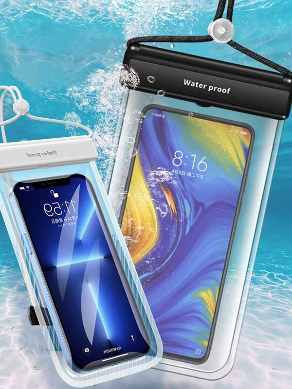 Pochette de protection pour téléphone étanche à l'écran tactile en TPU - Étui de protection transparent pour téléphone avec rabat