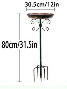 1pc Vintage Style Metal Bird Bath, With Sturdy Base - Cast Iron Outdoor Bird Feeder, No Power Required, Outdoor Metal Bird Bath Stand, Garden Yard Pedestal Bird Feeder, Decor For Home, Suitable As Gift