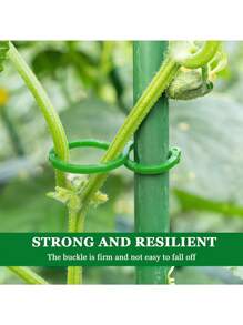 100pcs Plant Support Clips For Climbing Plants Outdoor, Garden Vegetables Tomato Vine Flower Clips, Secured Plastic Plant Lever Loop Gripper Fixing Reusable Clips