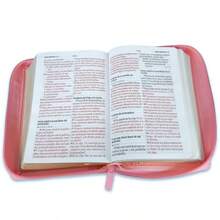 Biblia RV1960 compacto rosa floral imitacion piel con zipper, letra 12 puntos - Libro único - Ver 2