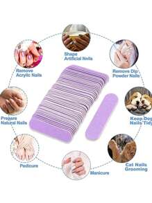 100 Mini Nail File, Double-Sided Nail Polisher, Lovely Female Nail Care Tools, Polishing File, Trimmer, Sandpaper, Polishing File, Nail File, Nail File Board, Nail Sand Block, File, Nail File Party Birthday Gift, Wedding Birthday Decoration