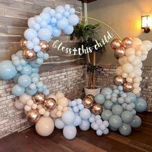 30 piezas de globos azules y dorados, azul metálico, azul macaron, azul niebla, blanco arena vintage y globos de lámina azul con lentejuelas de 12 pulgadas, adecuados para decoración de cumpleaños, boda, graduación, regreso a la escuela, compromiso, despedida de soltera, arreglo de globos, fiesta de globos - Azul - Ver 7