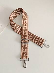 Stylish Color Contrast Geometric Pattern Bag Strap Women's Bag Strap Extended Adjustable Bag Strap 135cm/5cm Crossbody Bag Strap DIY Bag Accessories Removable Durable Silver Hook Suitable For Various Bags Men's Bag Women's Bag Universal Belt - Multicolor - View 4