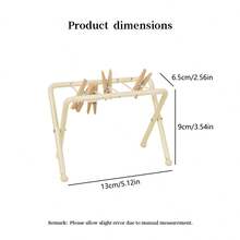 13cm/5-Inch Foldable Metal Dollhouse Clothes Rack 1:12 Scale Mini Laundry Decor With Hooks Pretend Play Creative Gift (Durable Design) - White - View 9