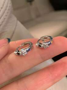 1 pereche de cercei cu stea pentagramă strălucitoare Y2K pentru femei, la modă, design simplu, elegant, cercei premium, accesorii de bijuterii 1 pereche