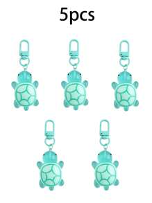1 pièce/5 pièces Pendentifs multicolores lumineux de tortue, porte-clés pendentif animal, accessoires de sac, porte-clés de voiture, porte-clés, accessoires de porte-clés, porte-clés mignons, peuvent être fixés à des articles tels que des clés, des sacs, des téléphones portables, des accessoires de voiture, des breloques de sac, école, animal de dessin animé, gothique, Y2k
