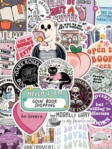 150pcs Bookish Stickers For Adults Teens Sticker Enthusiasts Laptop Scrapbook Luggage Refrigerator Cartoon Decoration Diy Doodle Stickers - Multicolor - View 12
