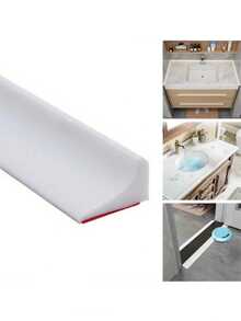 1pc,Waterproof Strip Self-Adhesive Strip - Kitchen And Bathroom Seamless Water Partition, Kitchen Bathroom Sink Wash Basin Water Partition Strip, Bathroom Waterproof Strip, Shower Room Waterproof Strip, Height 12mm/0.47in* Width 20mm/0.79in