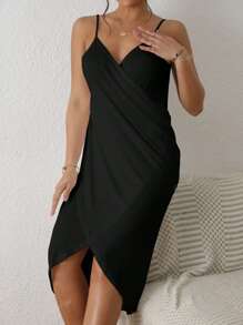 Summer Beach Vacation Casual Wrap Spaghetti Strap Dress For Women, Sexy Wrap Dress New Style For Summer