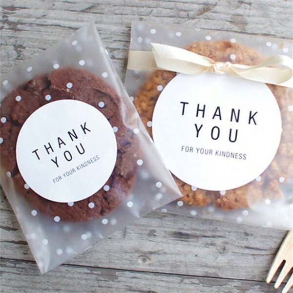 100pcs Auto Seal Matte Packaging Bags, Cookie Bags, Candy Bags, Holiday Gift Packaging Bags, Baking Packaging Supplies, Fashion Style Bags