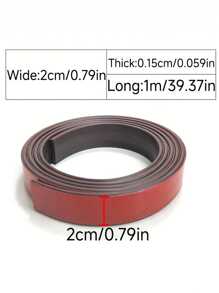 1 pezzo Rotolo di nastro magnetico industriale, striscia magnetica acrilica, striscia magnetica flessibile in gomma autoadesiva, forniture educative, nastro adesivo magnetico ritagliabile per artigianato, progetti artistici, lavagne, frigoriferi, uso ufficio quotidiano, forniture per ufficio
