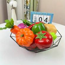 12件裝仿真水果蔬菜，模擬番茄、胡蘿蔔、洋蔥與茄子，居家裝飾店面裝飾，水果蔬菜果盤碗飾品，廚房餐廳餐桌櫥櫃派對裝飾 - 彩色 - 查看 8