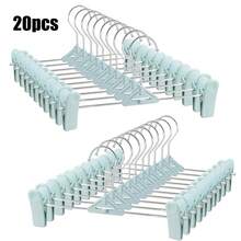10/20pcs Rotating Pants/Skirt Hanger Clips, Connectable Clothing Hangers With Swivel Hooks - Multicolor - View 13