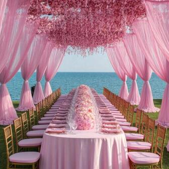 1pc, Multi-Size, Multi-Color Multipurpose Polyester Fabric Curtain - Suitable For Indoor/Outdoor Use, Ideal For Romantic Wedding Ceremony Arches, Elegant Decor For Brides And Anniversaries, Classic Polyester Decoration For Engagements, Gifts And General Holidays, Feather-Free, No Electricity Required