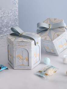 1/5 sztuk różowych i niebieskich pudełek prezentowych z karuzelą - idealne na urodziny dzieci, dekoracje na baby shower i pakowanie upominków na przyjęcia - Wielokolorowe - Zobacz 1
