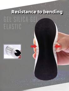 1 par de plantillas invisibles de silicona con refuerzo interno para mujer, plantillas con refuerzo interno para hombre, almohadilla deportiva acolchada de media planta, cómoda almohadilla de refuerzo interno de silicona - Negro - Ver 5