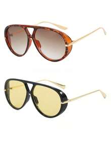 SeeBand Okulary przeciwsłoneczne typu Aviator unisex, okrągłe okulary przeciwsłoneczne retro oversize, okulary przeciwsłoneczne retro shield, damskie okulary przeciwsłoneczne z dużą oprawką, modne okulary przeciwsłoneczne w stylu europejskim i amerykańskim, akcesoria do podróży na świeżym powietrzu i do stylu ulicznego, modne okulary przeciwsłoneczne damskie, damskie okulary przeciwsłoneczne, strój jesienno-zimowy, akcesoria plażowe, styl retro Y2K basic, casualowy styl biznesowy, letnie wakacje na plaży, prezent na podróż na świeżym powietrzu - Wielokolorowe - Zobacz 25