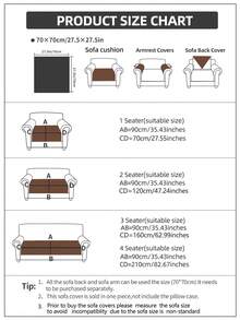 1件装四季通用沙发垫套，现代简约防滑沙发座垫保护套，防尘可水洗沙发套，卡其色柔软不易褪色，宠物友好型装饰，适用于卧室、办公室、客厅、L型及1/2/3/4座沙发 - 卡其色 - 查看 3