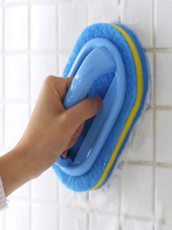 [Cleaning Tool - 2 Styles Available] 1pc Handled Magic Sponge Wand Or Pot Scrubber Abrasive Sponge For Kitchen, Bathroom, Toilet Plastic Cleaning Brush, No Electricity Required. Suitable For Bathtub, Tiles, Dishwashing Sponge, Pot Brush, Durable Cleaning Sponge, Strong Decontamination, Cleaning Supplies, Back To School Items, Great For Glass Walls, Ceramics, Window Cleaning. Random Color Style.