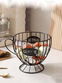 1pc Coffee Capsule Storage Box, Pantry Or Countertop Organizer, Drink & Snack Display Rack - Black - View 1