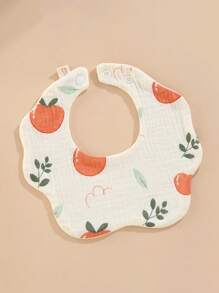 6-Layer Floral Print Saliva-Absorbent Baby Bibs, Infants Pure Cotton Burp Cloths, Newborn Anti-Spitting Drool Bibs
