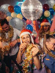 5 pezzi Palloncini Sfera Specchio Disco 4D, di dimensioni miste, palloncini metallizzati a tema disco per decorazioni di feste a tema disco anni '70, feste a tema metallico disco, compleanni, matrimoni, Natale.