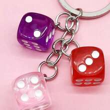 1 件女士树脂骰子钥匙扣，简约实用多功能汽车配件包饰