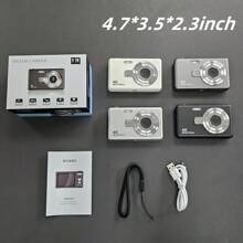 LARMCAM CCD Campus Digital Camera, High Definition Student Camera, Retro Style, Travel Camera For Photography And Video, 16x Digital Zoom High Definition Digital Camera, Rechargeable Camera, Photography Gear Suitable For Teenagers And Beginners, Great Gift For Thanksgiving, Christmas And New Year (Black, White, Silver, Grey) - No Storage Card Included