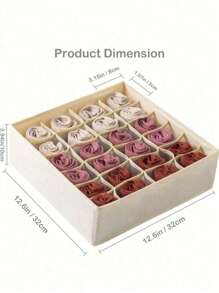 1pc 24-Grid Underwear Organizer Drawer Type Foldable Storage Box, Bra & Socks Storage Organizer For Home Use
