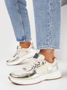 Modische, vielseitige Freizeitschuhe mit Metalltrim - Gold - Übersicht 2