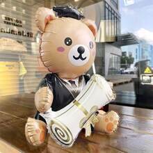 38 Inch Adorable Graduation Certificate Teddy Bear Foil Balloon, Graduation Party Balloon - Perfect For School Events And Campus Decoration