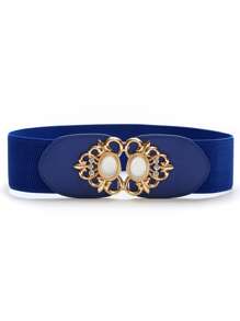 1pc/2pcs/3pcs/4pcs Elastic Waist Belt With Buckle Decor For Women Valentine's Day Valentines Summer, School Fall, Autumn, Halloween