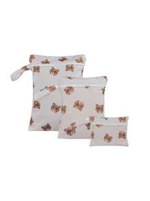 3pcs Cartoon Pattern Baby Diaper Wet Dry Bag/Storage Bag, Baby Bath Decor, Family Gift, Random Pattern Distribution
