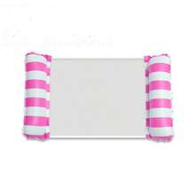 2pcs Inflatable Water Hammock Sofa Floating Bed, Foldable Backrest Floating Raft Lounge Chair For Pool Party, Beach Essentials, Beach Accessories - Rose Red Stripes + Sky Blue Stripes - View 5