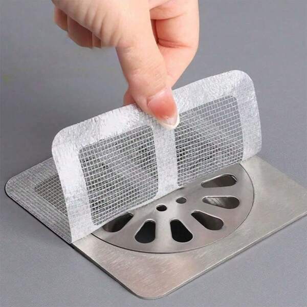 1 Set Of 12 Disposable Floor Drain Stickers, Kitchen Anti Clogging Filter Screen, Bathroom Hair Filter Stickers, Insect Proof Floor Drain Stickers
